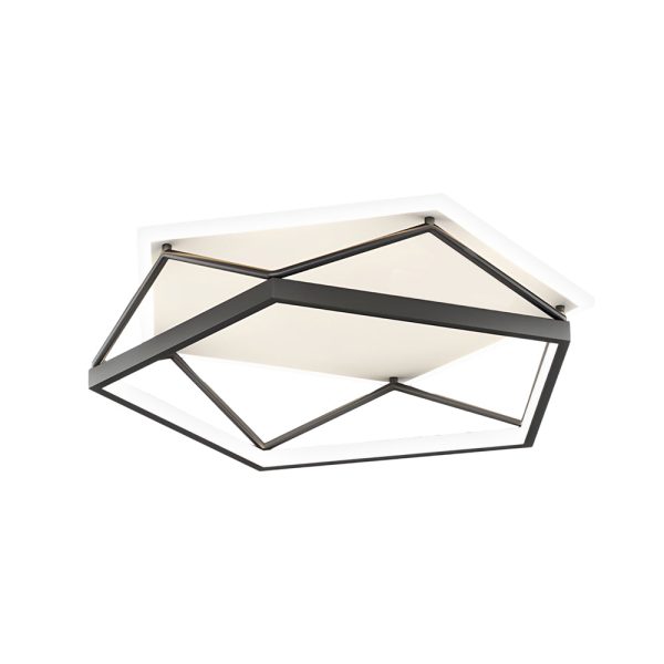Nordic Geometric Art Black LED Flush Mount Ceiling Light - Image 8