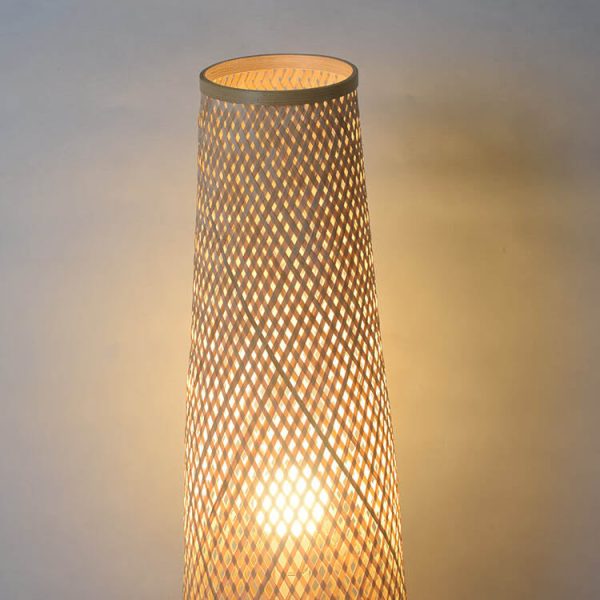 Modern Bamboo Weaving Column 1-Light LED Standing Floor Lamp - Image 5
