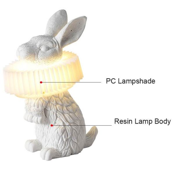 Modern Creative Resin Rabbit LED 1-Light Table Lamp - Image 9