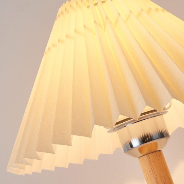 Vintage Wooden Pleated Umbrella Shade 1-Light Wall Sconce Lamp - Image 7