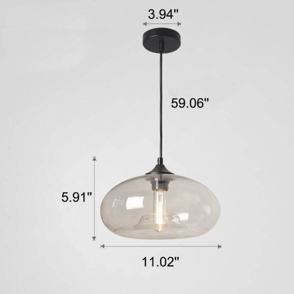 Creative Colored Glass Oval 1-Light Pendant Light - Image 16