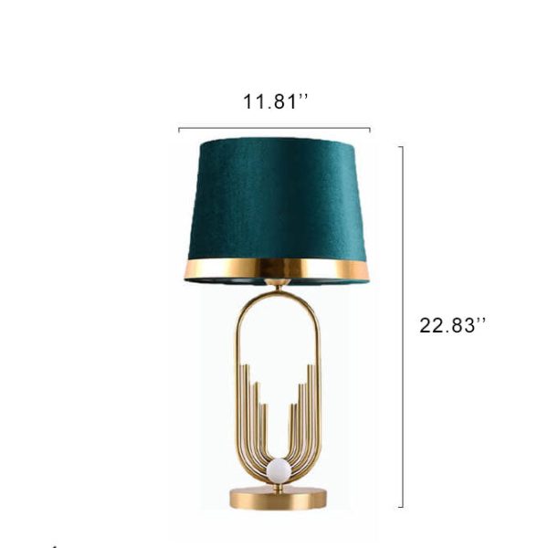 Modern Luxury Fabric Gold Oval Ring Base 1-Light Table Lamp - Image 4