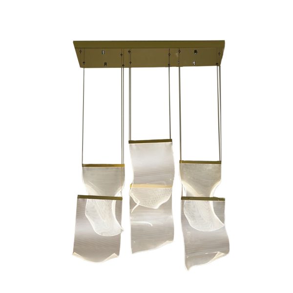 Irregular Curl Acrylic Paper Stepless Dimming LED Nordic Chandelier - Image 13