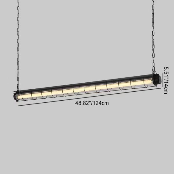 Contemporary Industrial Long Hardware Acrylic 1/2 Light Island Light Chandelier For Dining Room - Image 5