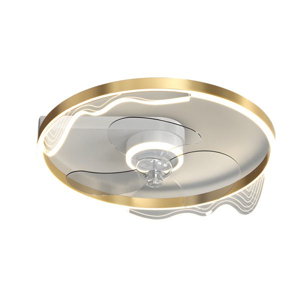 Round Acrylic Waves Decor LED Three Step Dimming Modern Ceiling Fan Lamp - Image 7