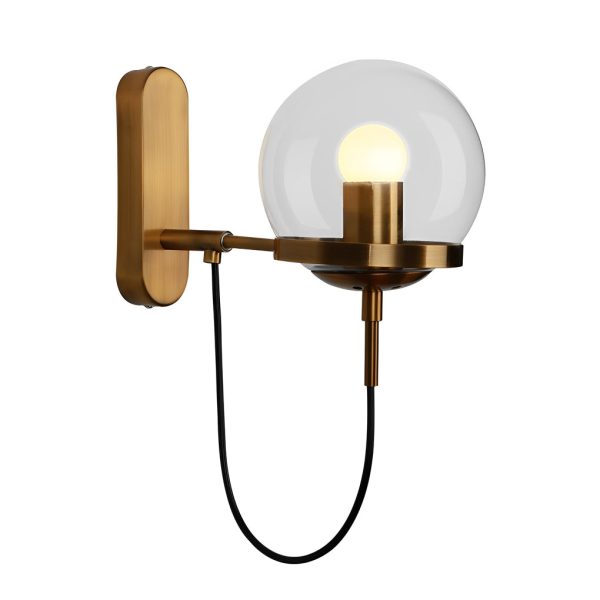 Antique Circular Metal Glass Ball LED Industrial Style Wall Sconce Lighting - Image 6