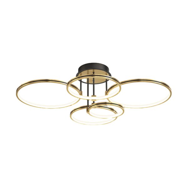 3/5/6 Rings Three Step Dimming Gold Modern Ceiling Lights with Leather - Image 7