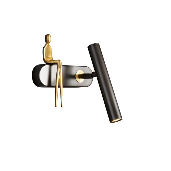 Brass Villain Wall Lamp - 1-Light Slender Adjustable LED Wall Spotlight - Image 9