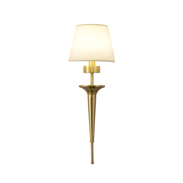 25.98-In H. Gold/Black Copper 1-Light American Wall Sconce with Fabric Shade - Image 9