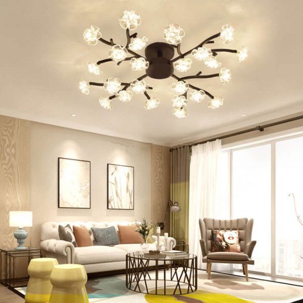 Nordic Creative Plum Blossom Tree Branch LED Semi-Flush Mount Ceiling Light - Image 22