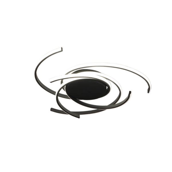 Minimalist Creative Circle Strip Aluminum Semi-Flush Mount Ceiling Light - Image 9