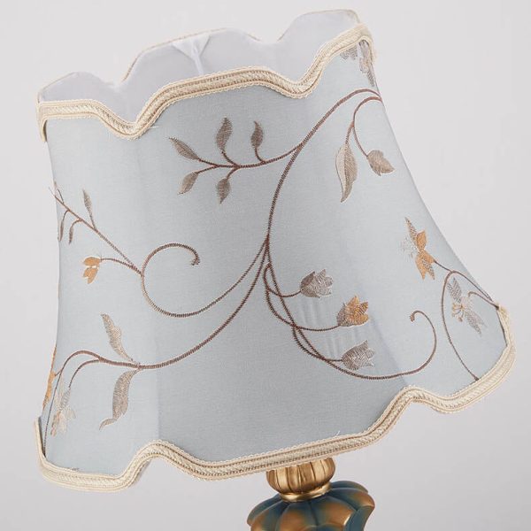 Round Fabric Resin Base Classical 1-Light Table Lamp - Image 11