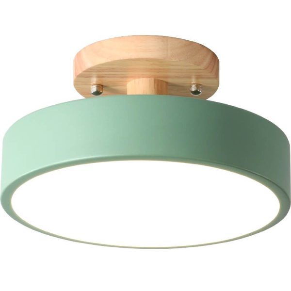 Nordic Log Round LED Semi-Flush Mount Ceiling Light - Image 6