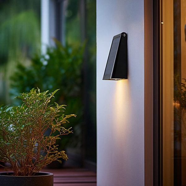 90?? Adjustable Intelligent LED Waterproof Black Modern Solar Wall Lights - Image 4