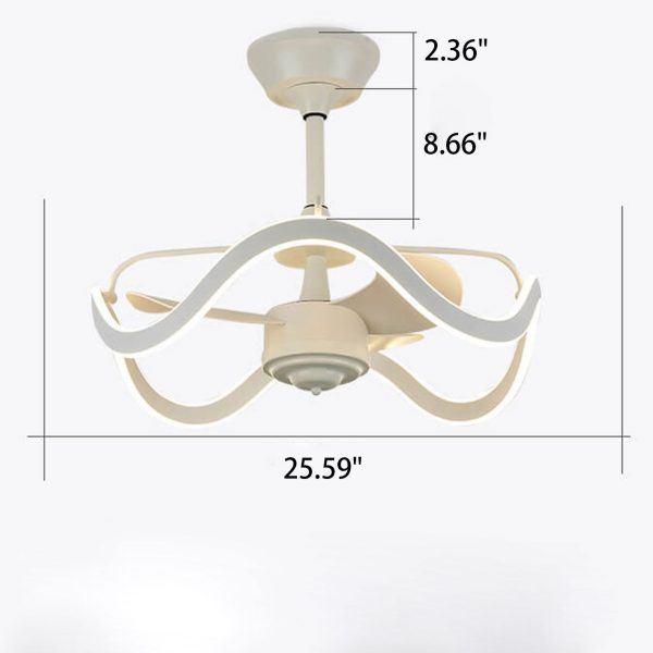 Modern Light Luxury Circular Inverter Silent Downrods Ceiling Fan Light - Image 5