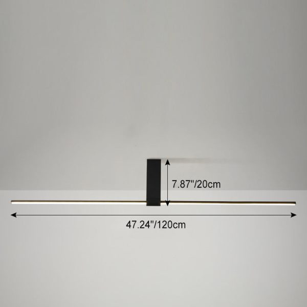 Modern Minimalist Aluminum Acrylic Strip Rectangle LED Semi-Flush Mount Ceiling Light For Hallway - Image 4