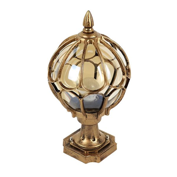 Vintage Outdoor Pier Mount Post Light with Glass Globe - Image 9