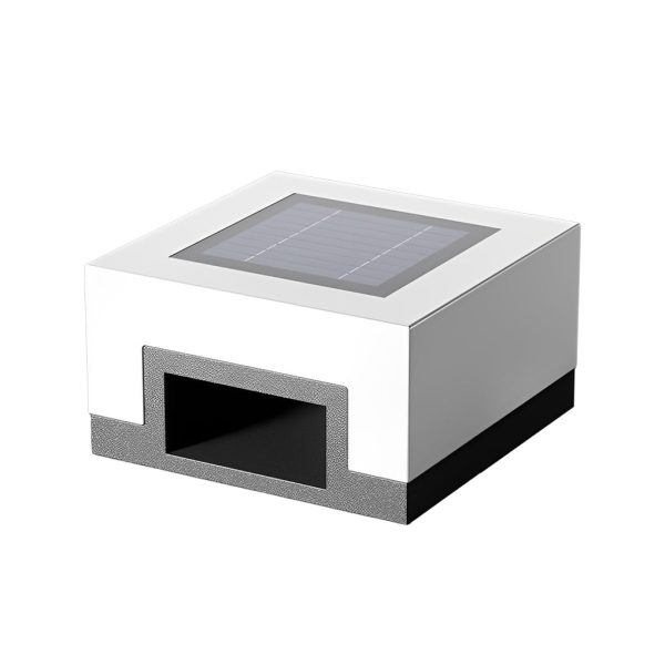 Minimalist Square Waterproof LED Black Modern Solar Post Caps Lights - Image 10