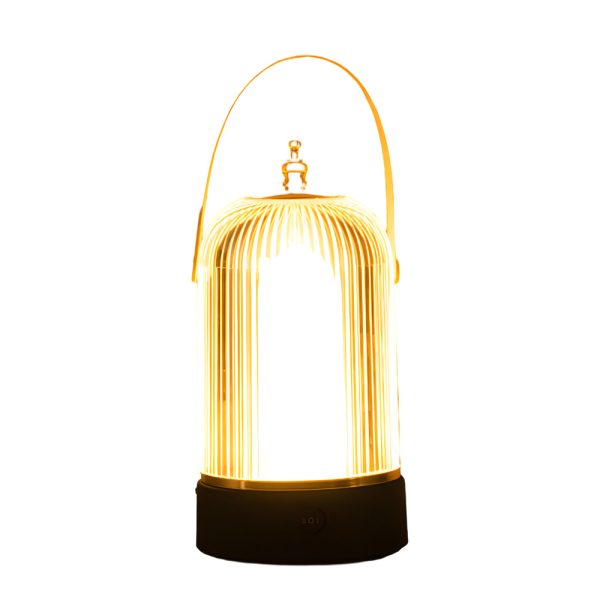 Ribbed Glass Table Lamp Lantern Ambient LED Beside Nights - Image 8