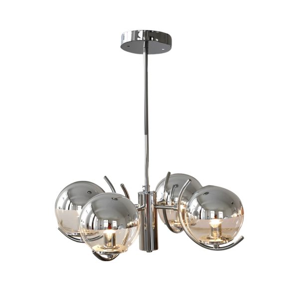 4/5 Lights Glass Globe Ball Electroplating Iron Nordic Chandelier Light - Image 13