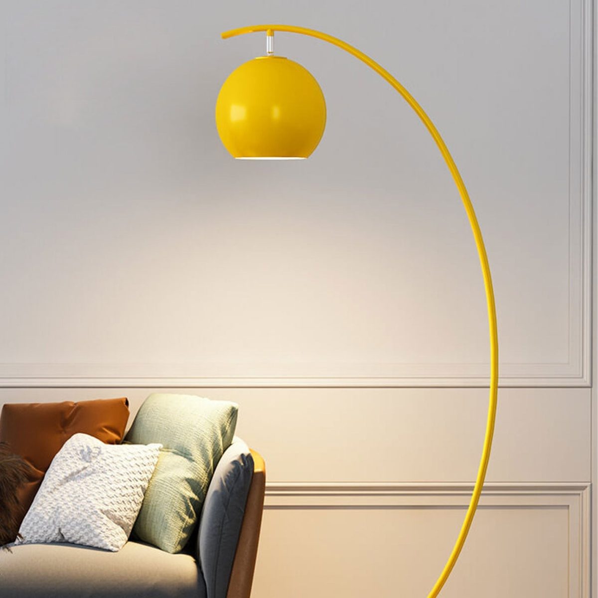 Nordic Minimalist Curved Line Dome 1-Light Standing Floor Lamp - Image 4