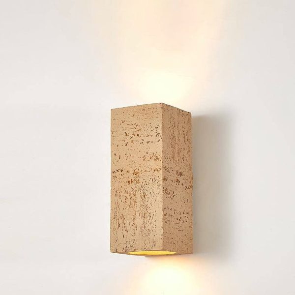 Retro Wabi-sabi Square Column Hand Sculpted LED Wall Sconce Lamp - Image 6