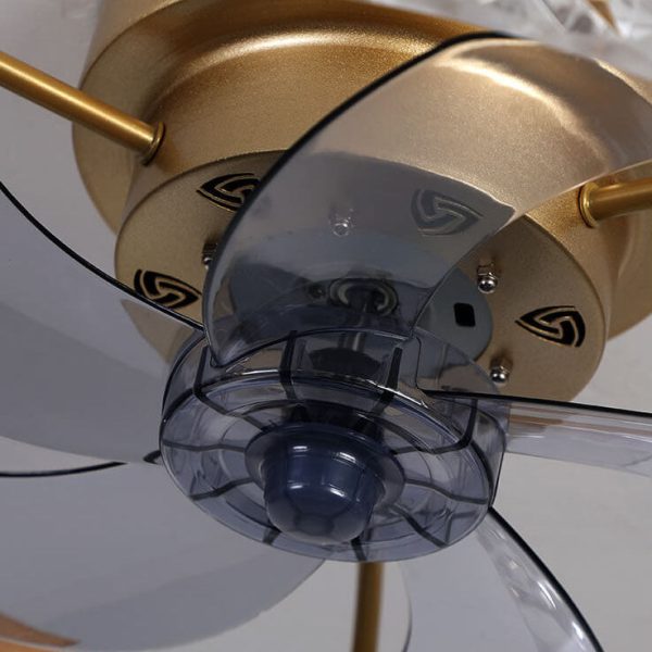 Modern Circle Ring LED Semi-Flush Mount Ceiling Fan Light - Image 9