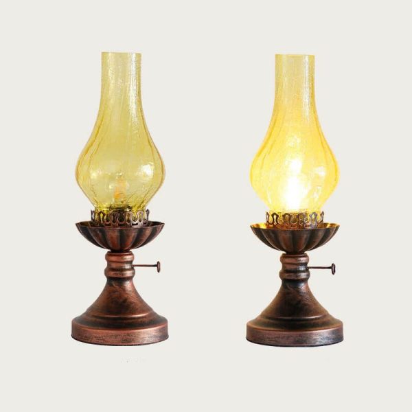 Vintage Antique Kerosene Oil Lamp 1-Light Table Lamp - Image 6