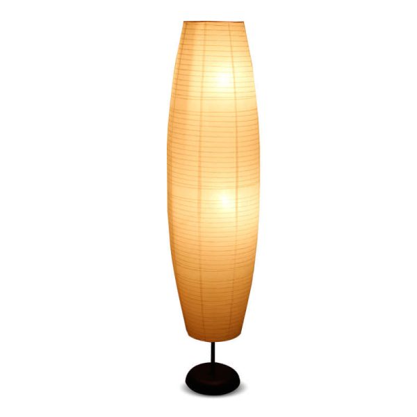 Nordic Minimalist Rice Paper Column 2-Light Standing Floor Lamp - Image 11