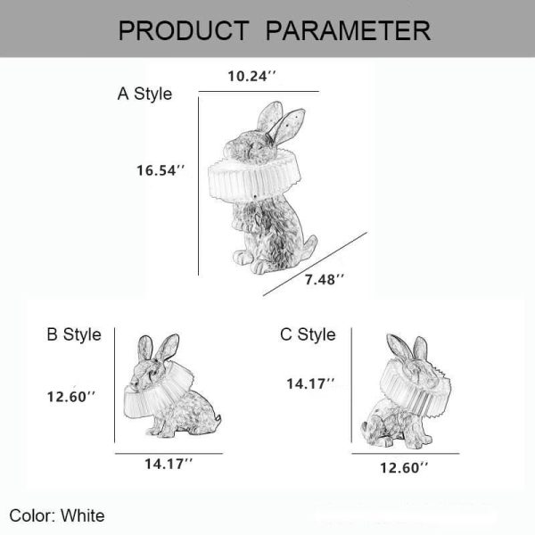 Modern Creative Resin Rabbit LED 1-Light Table Lamp - Image 11
