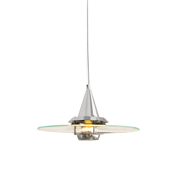 Round Transparent Glass UFO 3 Step Dimming Modern Pendant Light Fixture - Image 5