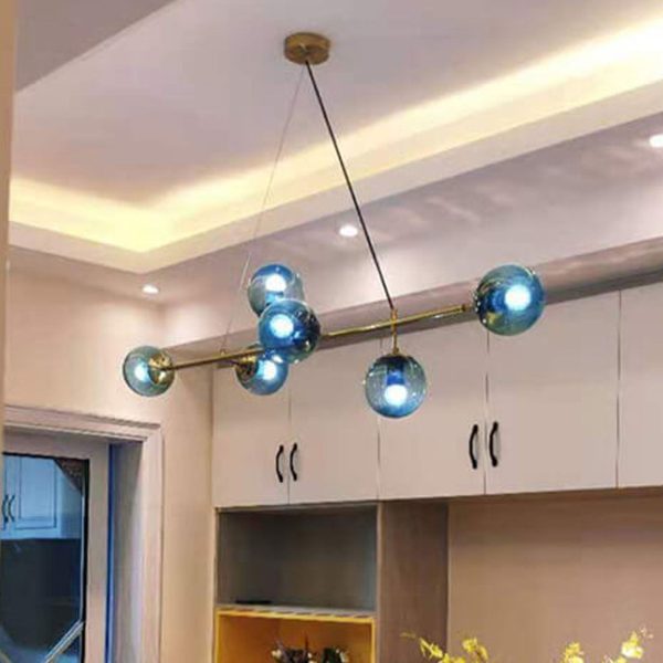 Modern Minimalist Long Glass Round Globe Island Light 6-Light Chandelier - Image 14