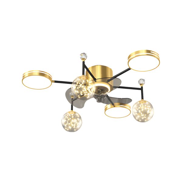 Simple Luxury Stars Ball Three Step Dimming Modern Ceiling Fan and Light - Image 6