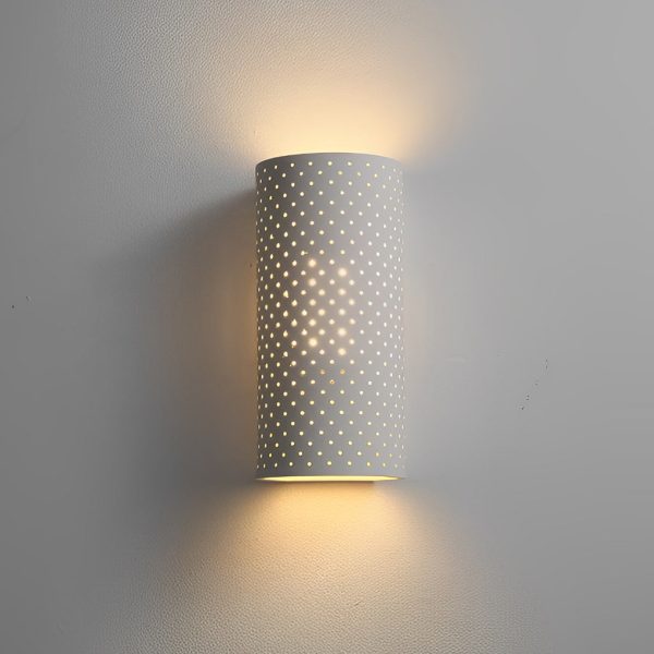 Minimalist Cylindrical Gypsum LED Waterproof White Modern Wall Lamp - Image 4