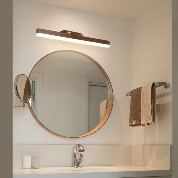 31'' Walnut LED Vanity Light with Warm White Glow Modern Bathroom Lighting - Image 4