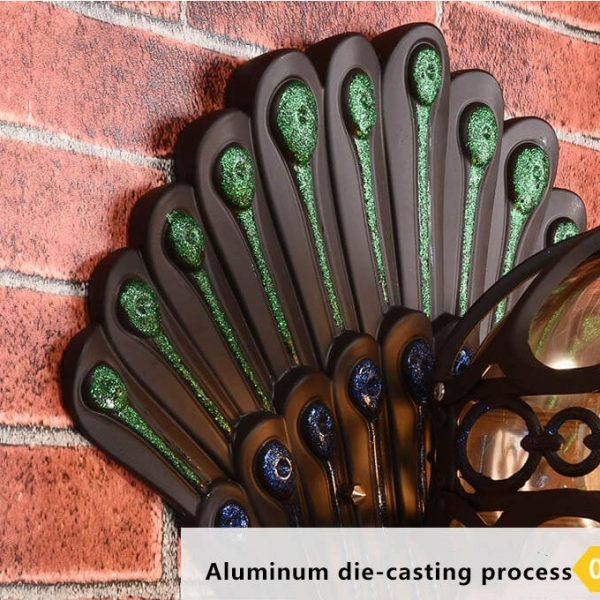 European Vintage Peacock 1-Light Outdoor Waterproof Wall Light - Image 9