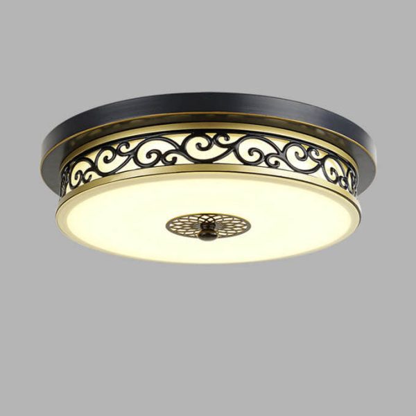 Vintage Circle Patterned Edge Iron 1-Light LED Flush Mount Ceiling Light - Image 13