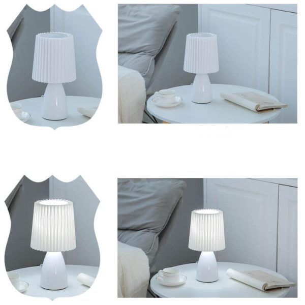 Nordic Vintage Pleated Shade Glass Base 1-Light Table Lamp - Image 10