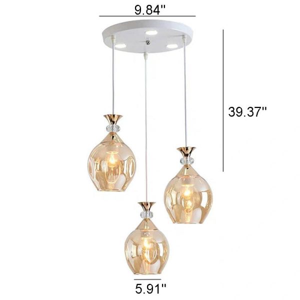 Nordic Gradient Glass Orb 1/3 Light Island Light Chandelier - Image 11