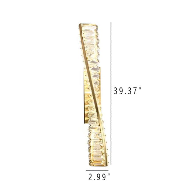 Modern Crystal Light Luxury Spiral Design LED Wall Sconce Lamp - Image 5