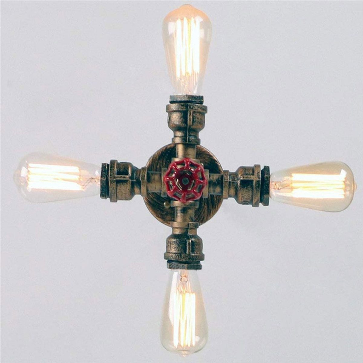 Industrial Retro Wrought Iron 4-Light Chandelier - Image 2