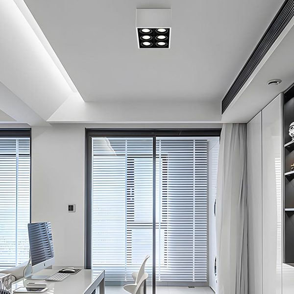 Rectangle Adjustable 6-Head Flush Mount Ceiling Lights Spotlight - Image 2