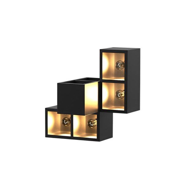 Waterproof Creative Square Combination LED Black Wall Lamp with Flowerpot - Image 16
