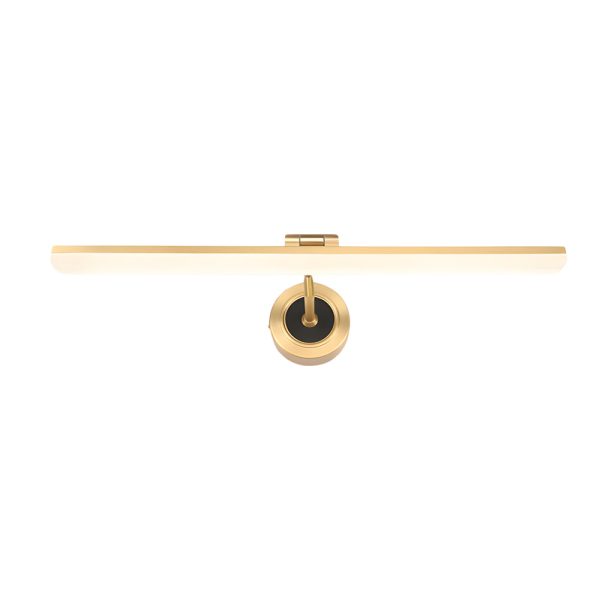 Adjustable LED Bathroom Vanity Mirror Light with Rotatable Flat Bar in Gold/Black Finish - Image 8