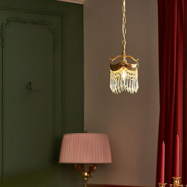 Retro Crystal Pendant Tassels 3 Step Dimming French Style Pendant Lights - Image 4