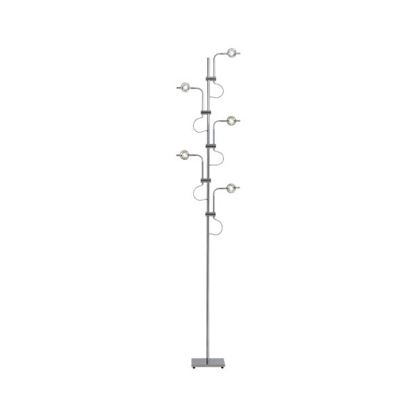 Industrial Multi-Angle Task Lighting Chrome Floor Lamp - Image 9