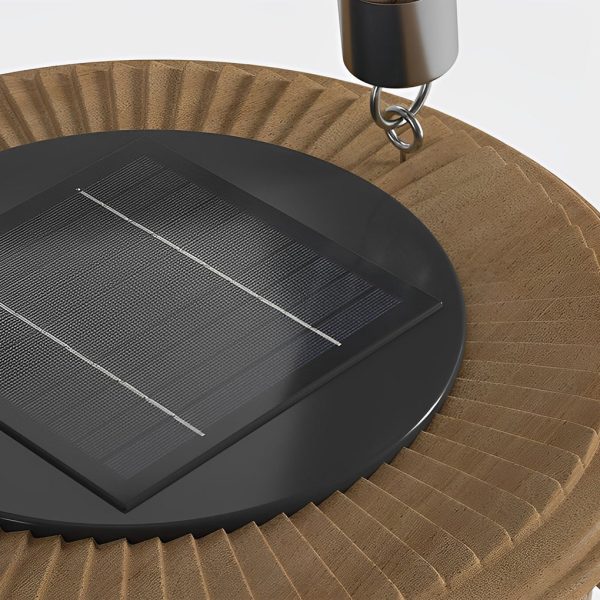 Portable Rattan Wood LED Waterproof Modern Solar Garden Lights Lawn Lamp - Image 10