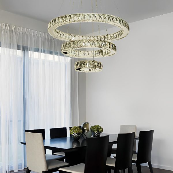 Luxury Crystal LED Chandelier 3-Tier Geometric or Stacked LED Pendant light - Image 6