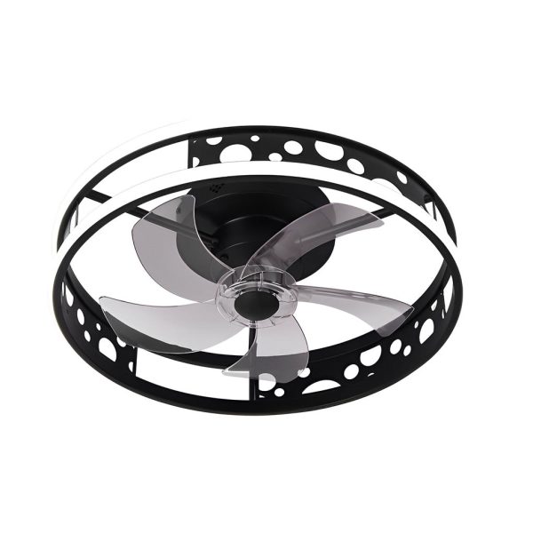 Round Three Step Dimming LED Nordic Bladeless Ceiling Fans with Remote - Image 7