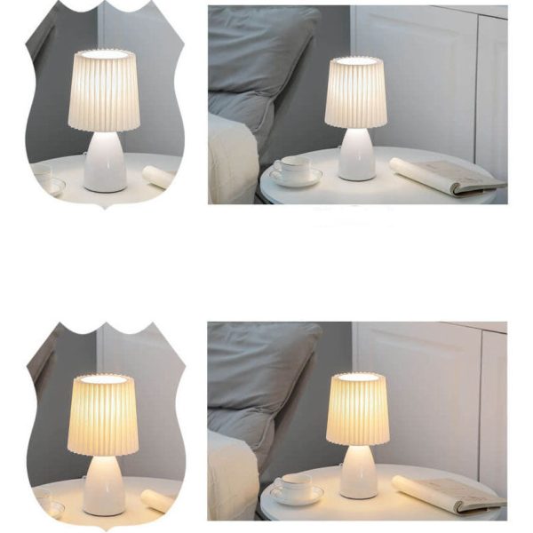 Nordic Vintage Pleated Shade Glass Base 1-Light Table Lamp - Image 11